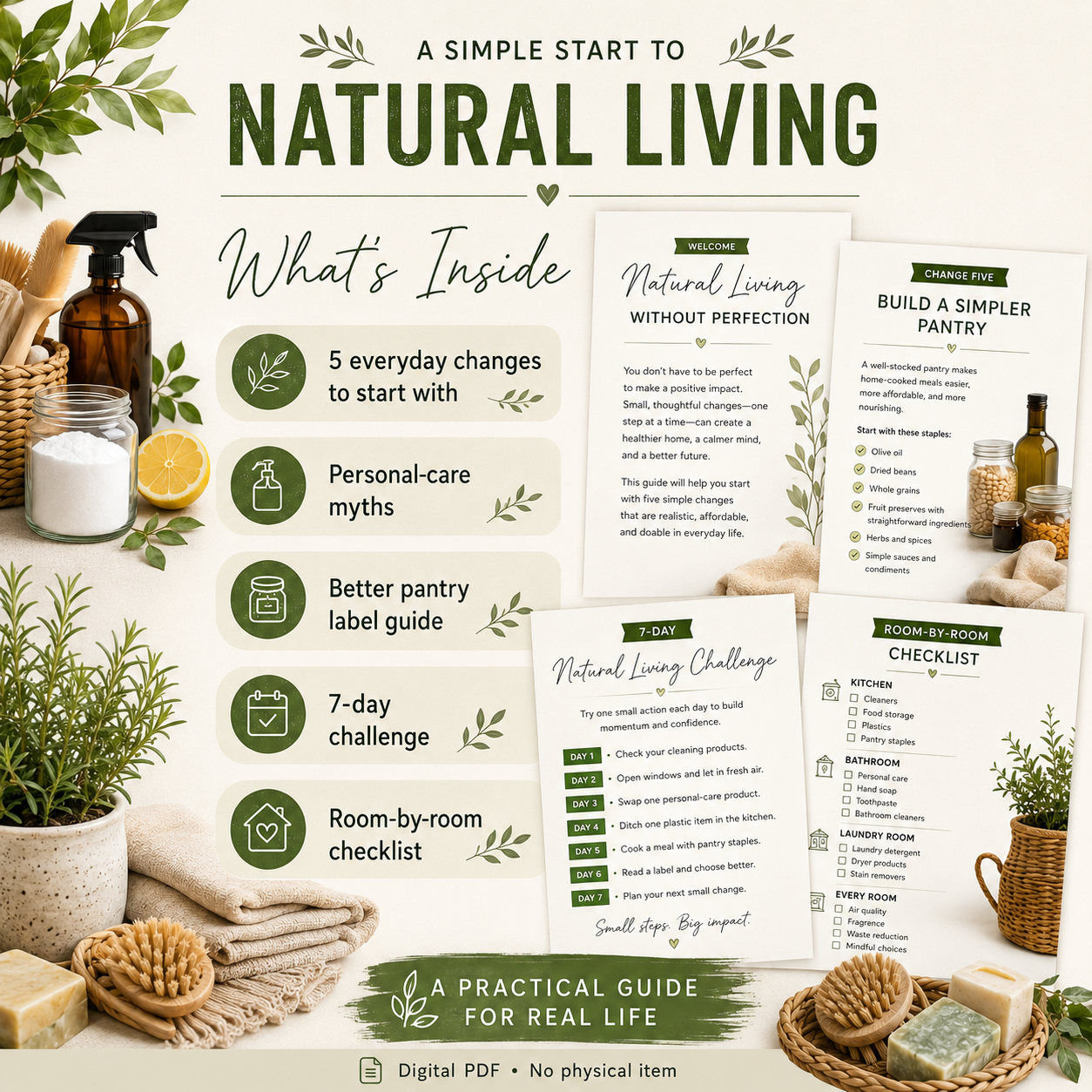 A Simple Start to Natural Living E-Book: 5 Everyday Changes for a Cleaner, More Intentional Home
