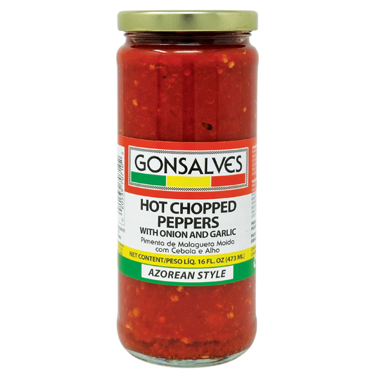 Gonsalves Hot Chopped Peppers Onion and Garlic 16 oz