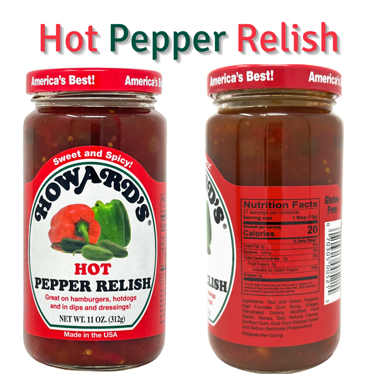 Howard's Relish Variety Pack with Sweet Pepper, Hot Pepper and Green Piccalilli