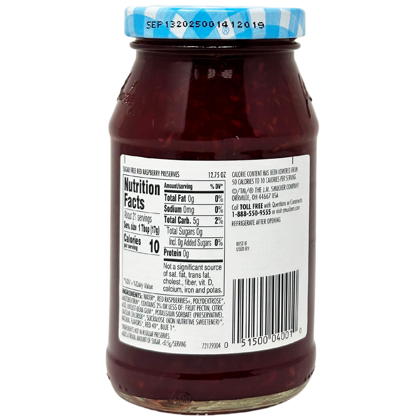 Smucker's Sugar Free Red Raspberry Preserve