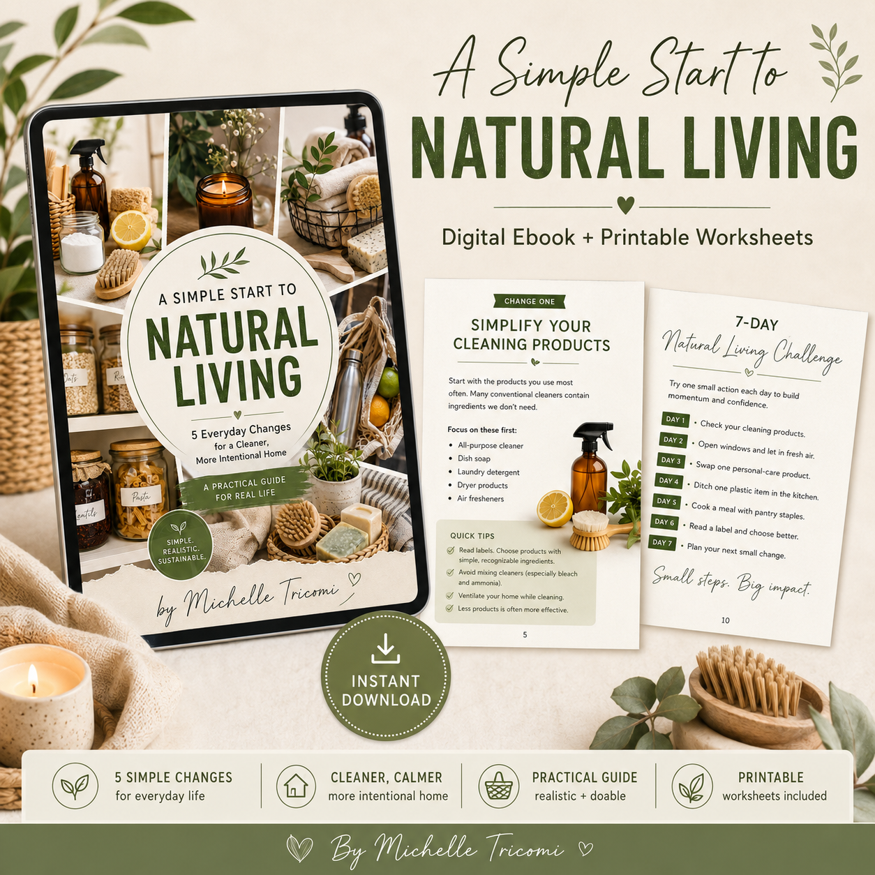 A Simple Start to Natural Living E-Book: 5 Everyday Changes for a Cleaner, More Intentional Home