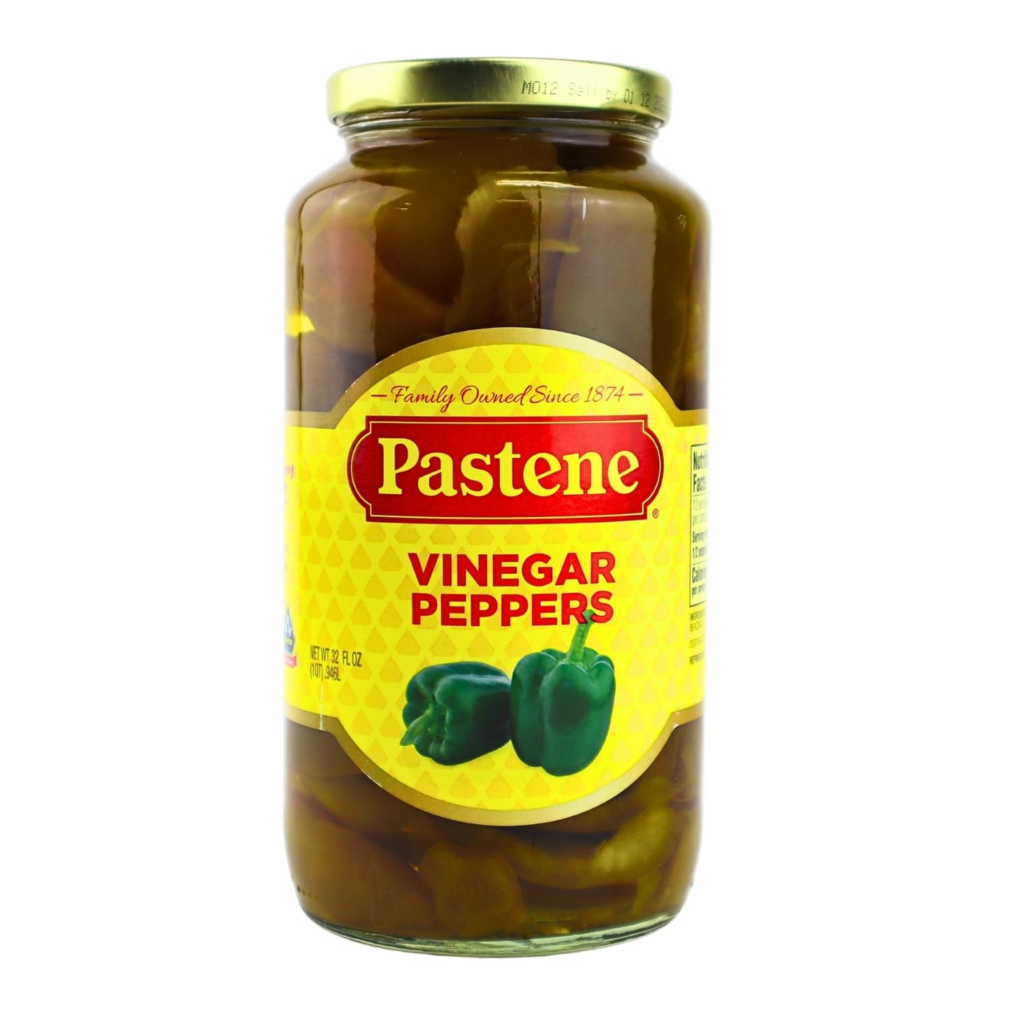 Pastene Vinegar Peppers - 32oz Jar